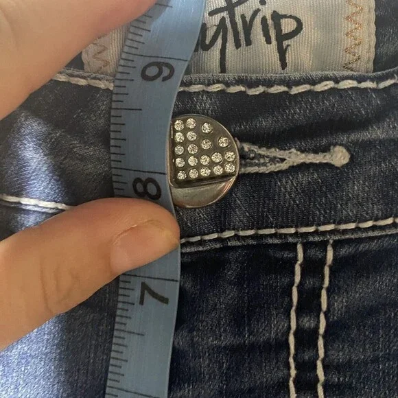 Daytrip Virgo Straight Stretch Jeans Size 28R Women Bling Equestrian Mid Rise - Picture 14 of 15